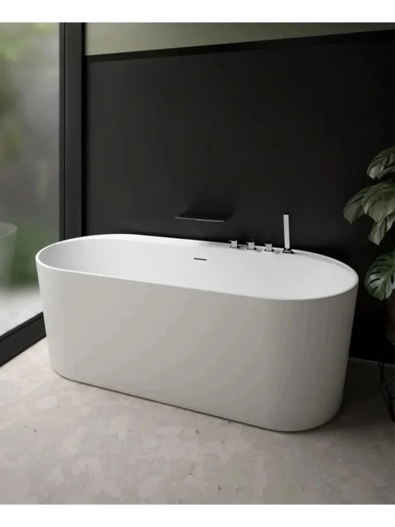 sonas samoa 1800x750mm white freestanding bathtub with waste overflow uba00155