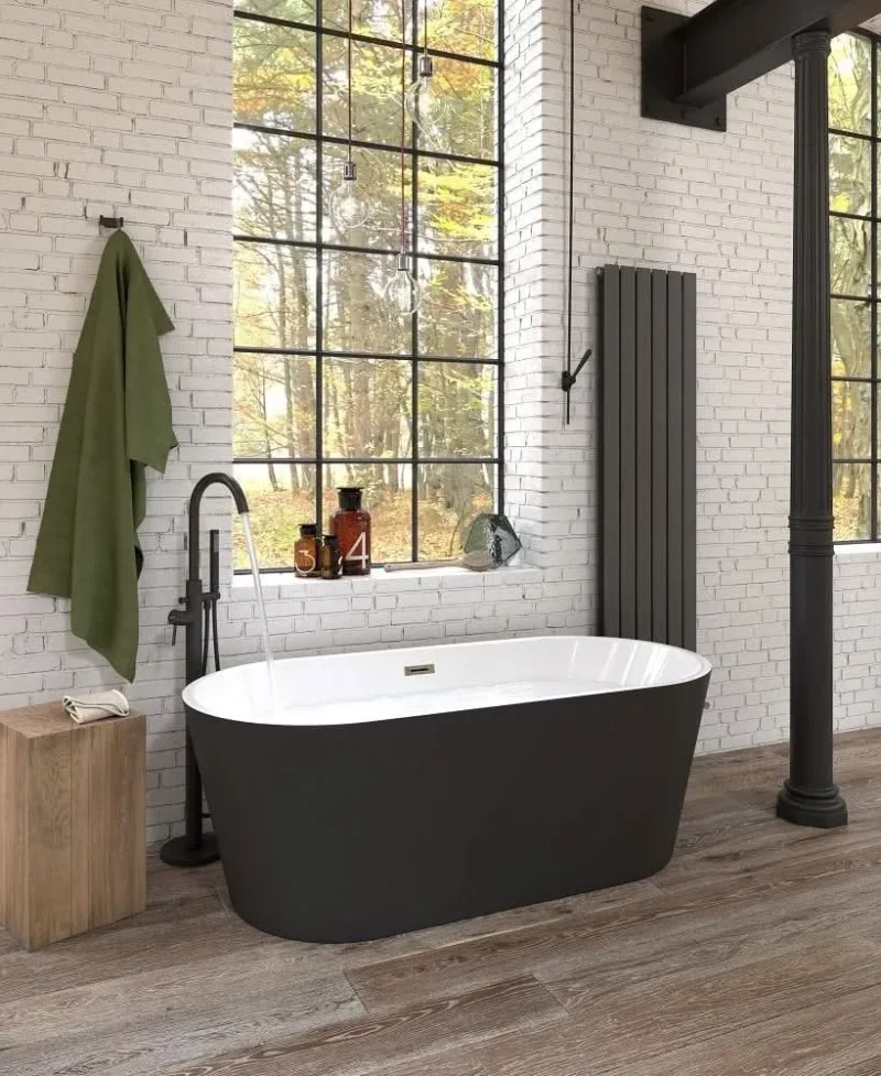 sonas signature 1700x805mm freestanding bath matt black