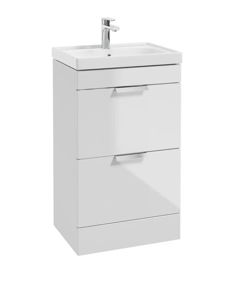 sonas stockholm gloss white 50cm vanity unit chrome handles