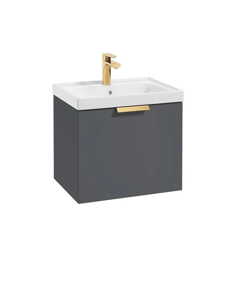 sonas stockholm grey vanity unit 50cm brushed gold handle