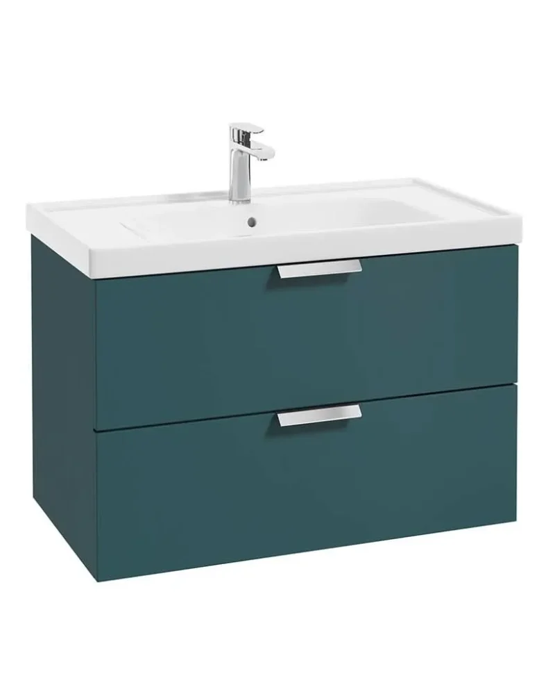 sonas stockholm ocean blue 80cm vanity unit w chrome handle