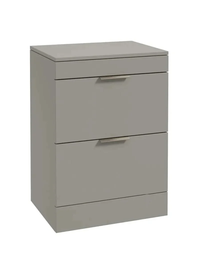 sonas stockholm vanity unit 60cm matt khaki brushed nickel handle uf1599