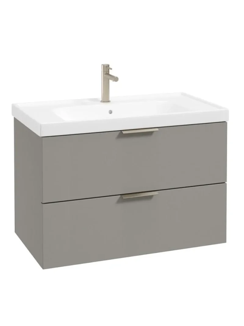 sonas stockholm wall mounted 80cm vanity set matt khaki brushed nickel handles uf1615