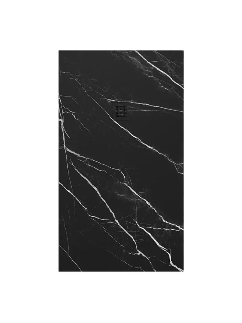 sonas unity black marble shower tray 1600x900mm with waste ust00170