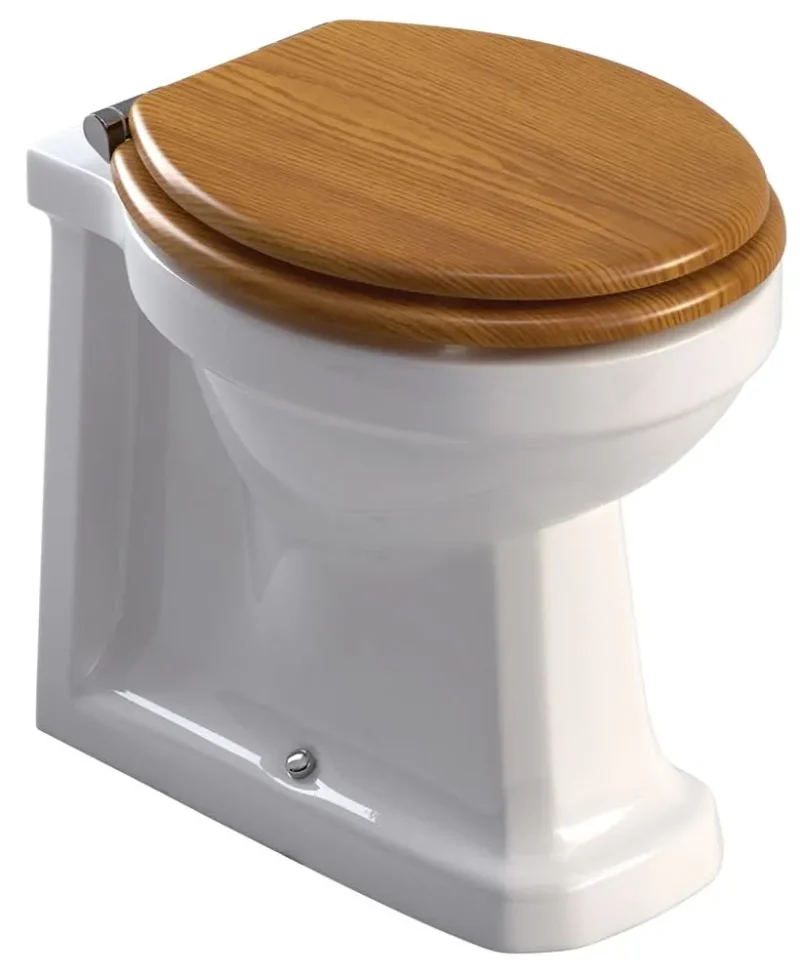 sonas westbury back to wall wc with oak mdf soft close seat wstbtwak