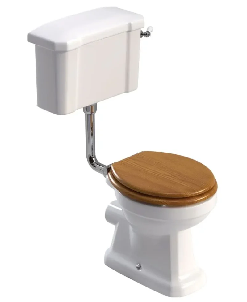 sonas westbury low level wc with oak mdf soft close seat wstllak