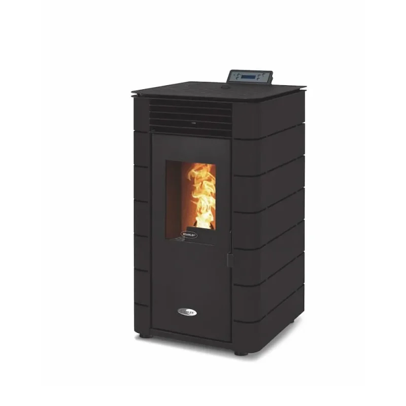 stanley solis k100 8kw black flat pellet stove k100spblkflt