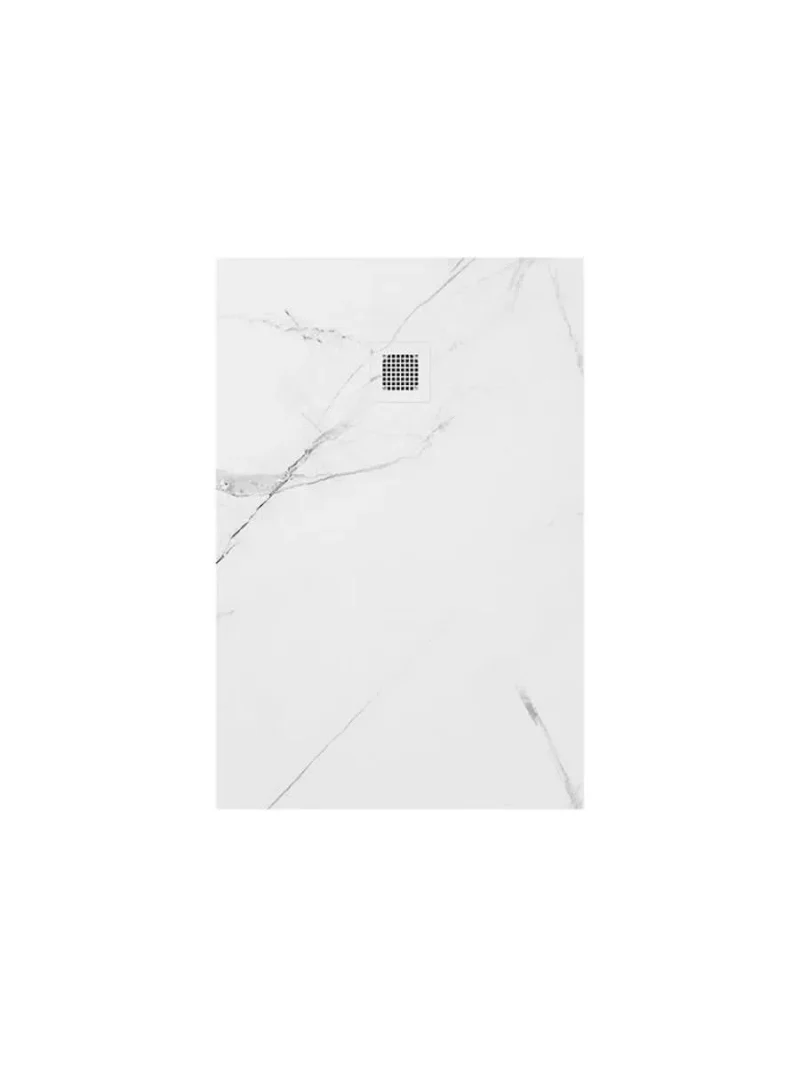 white marble 1200x800mm shower tray waste sonas unity